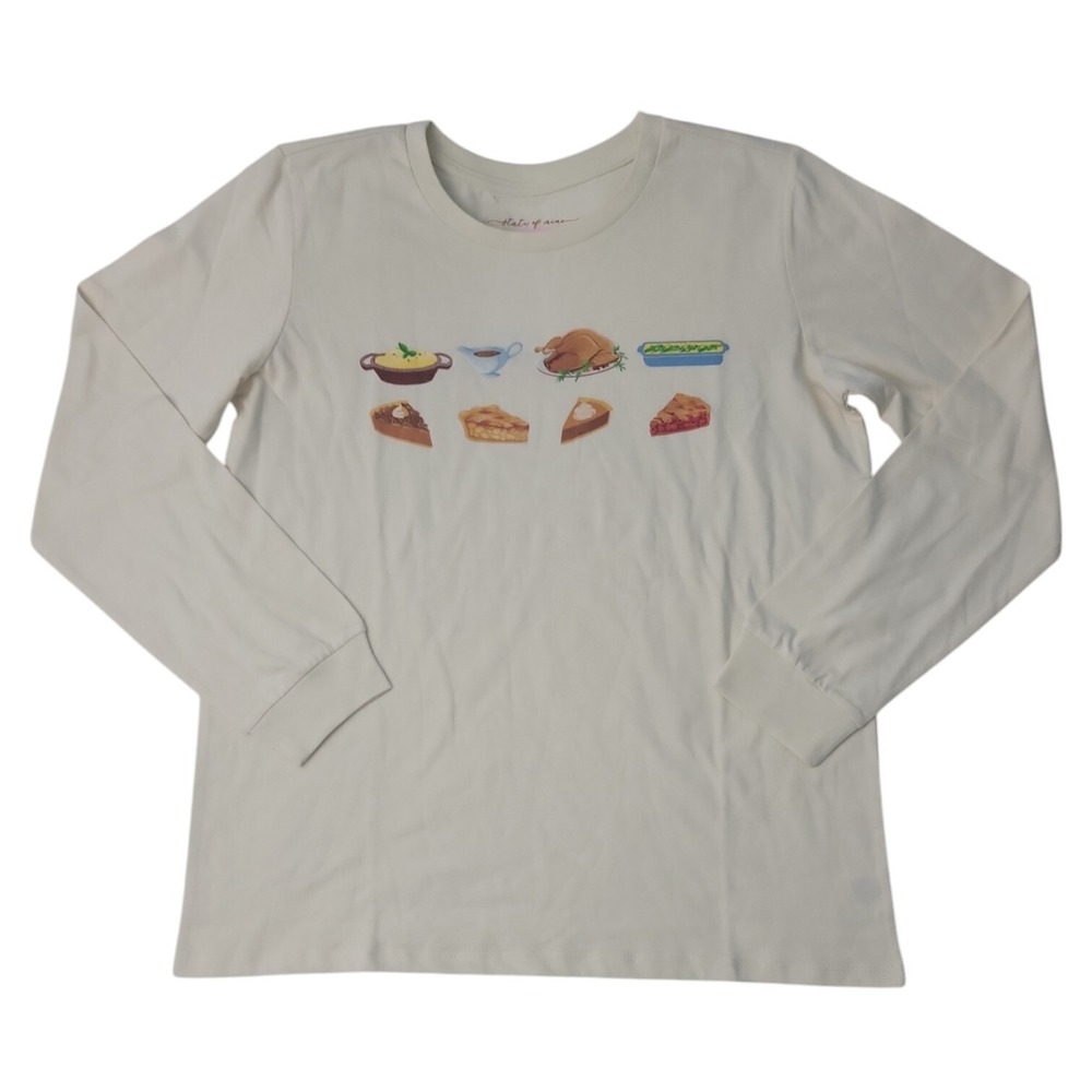 NWT State of Mine Women's Soft Comfortable Harvest Long Sleeve Tee Natural XXL
